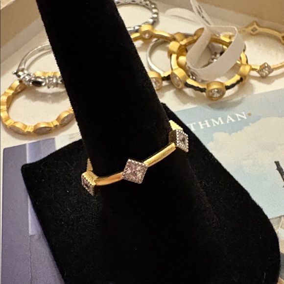 Freida Rothman ring Gold and Silver tone  size 7-8 or 9 - Picture 1 of 6